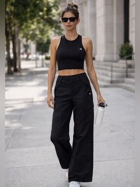 Alo Yoga Black Cargo Pants Size Small | Wide Leg Utility Pants size S